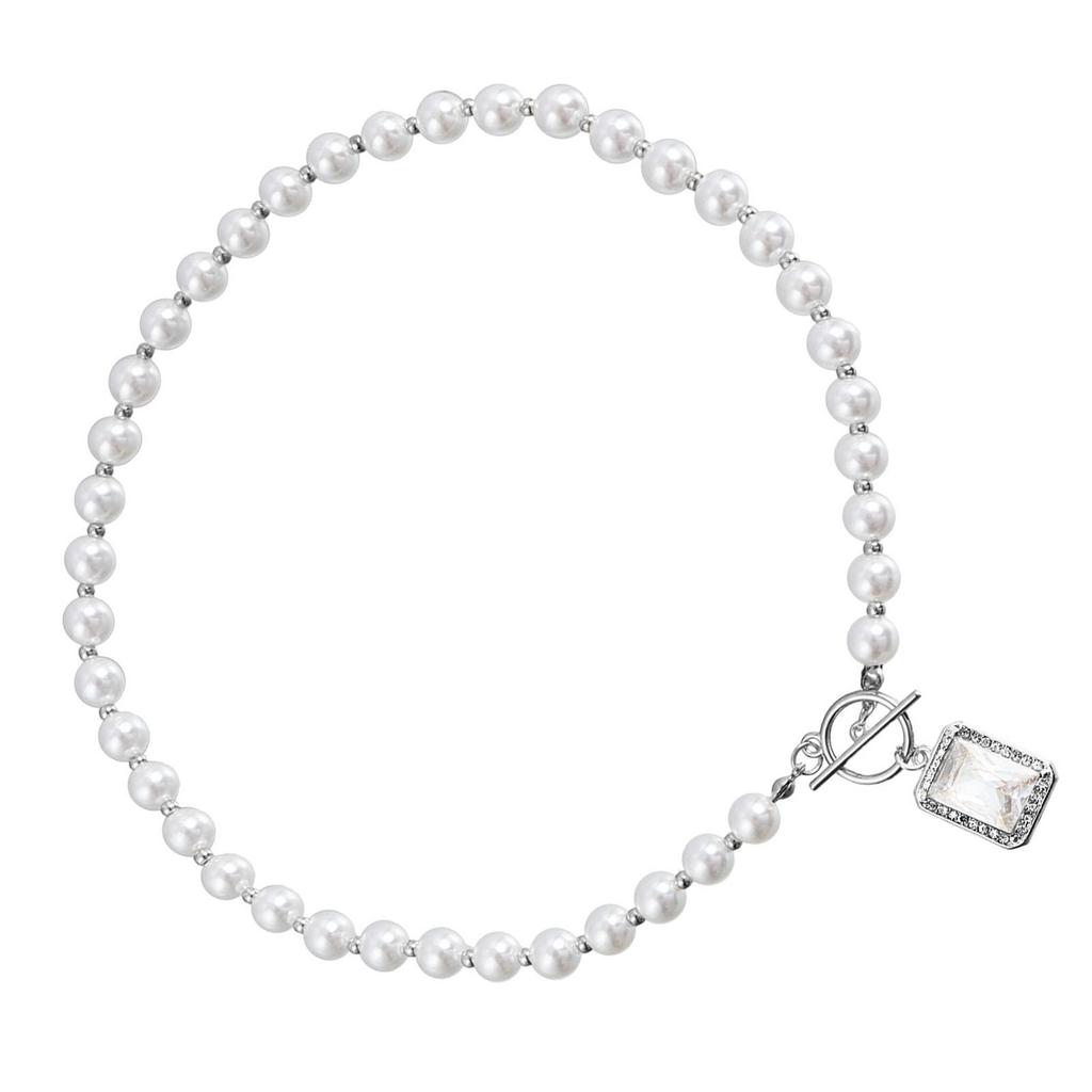 Pearl Necklace Imitation Pearl Pendant Necklace All Matching Elegant Fake Pearl Necklace Stylish Women Necklace for Daily Party Camping