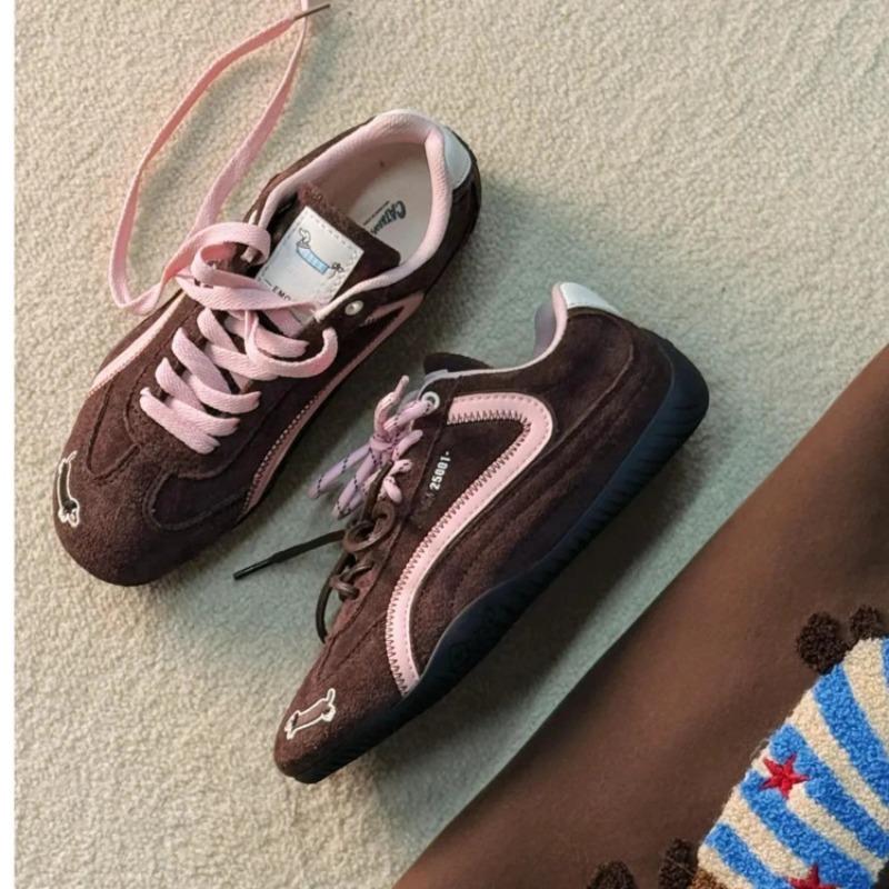 Red Women's New Spring and Summer Versatile Sports Casual Shoes Retro Racing Shoes Soft Soles