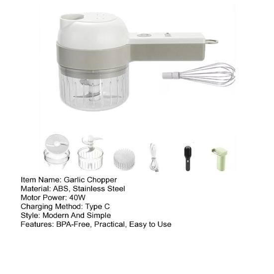 Mini Garlic Chopper Electric Vegetable Cutter Portable Garlic Ginger Crusher