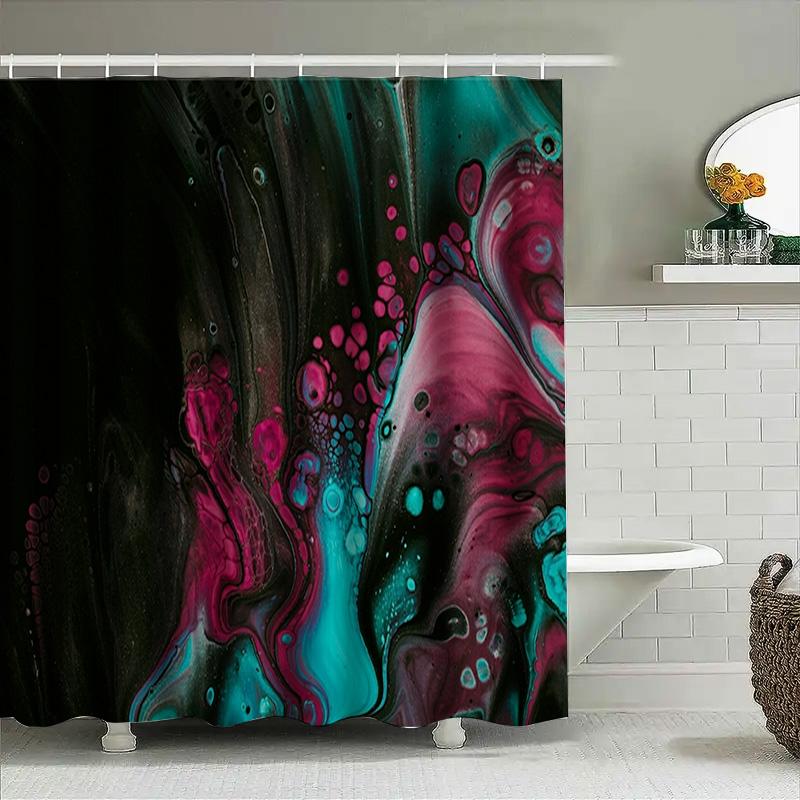 Colorful Shower Curtain Abstract Art Print For Bathroom Decor 3D Printed Waterproof Fabric Available In Various Sizes