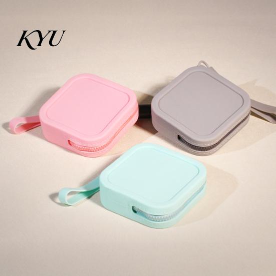 Soft Silicone Key Organizer Coin Pouch with Zipper And Wrist Strap, Square Shockproof Mini Change Holder Storage Bag, Lightweight Compact Purse