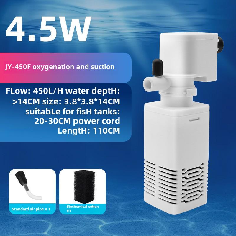 Pompe de filtration d'aquarium 3 en 1: Système silencieux de circulation et d'oxygène pour aquarium