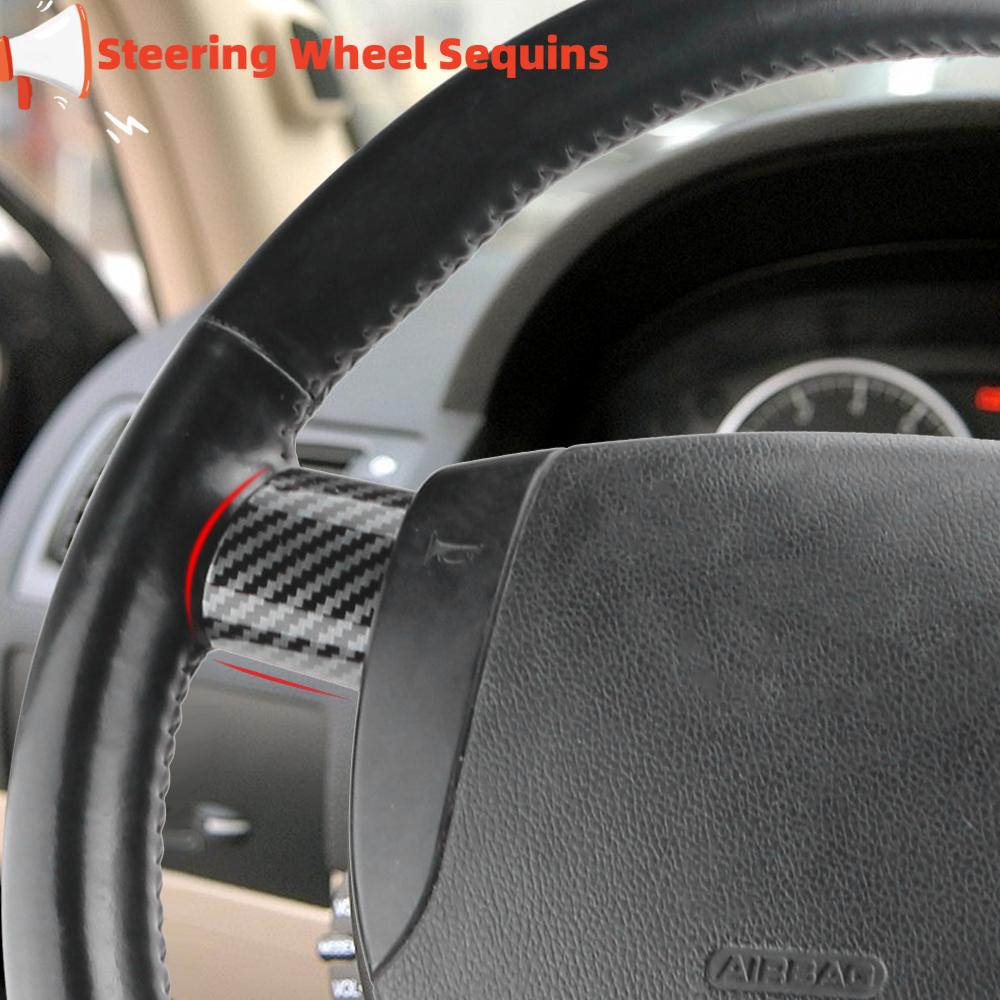4pcs/set Steering Wheel Cover Sequin for Ford Mondeo 2004-2006 ABS Chrome Carbon Fiber Trim Sticker Interior Accessories