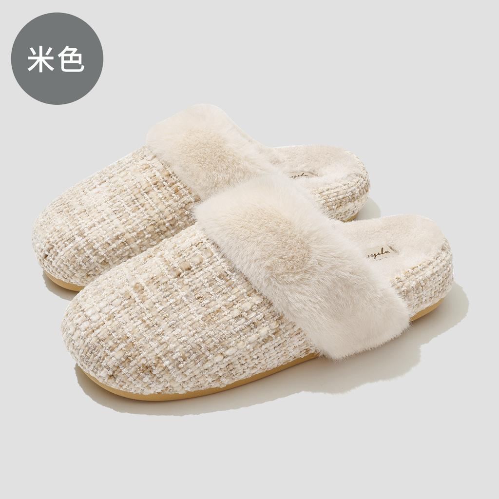 Baotou Cotton Slippers Winter New Xiaoxiangfeng Home Warmth Household Plush Non-slip Floor Mop Cotton Mop