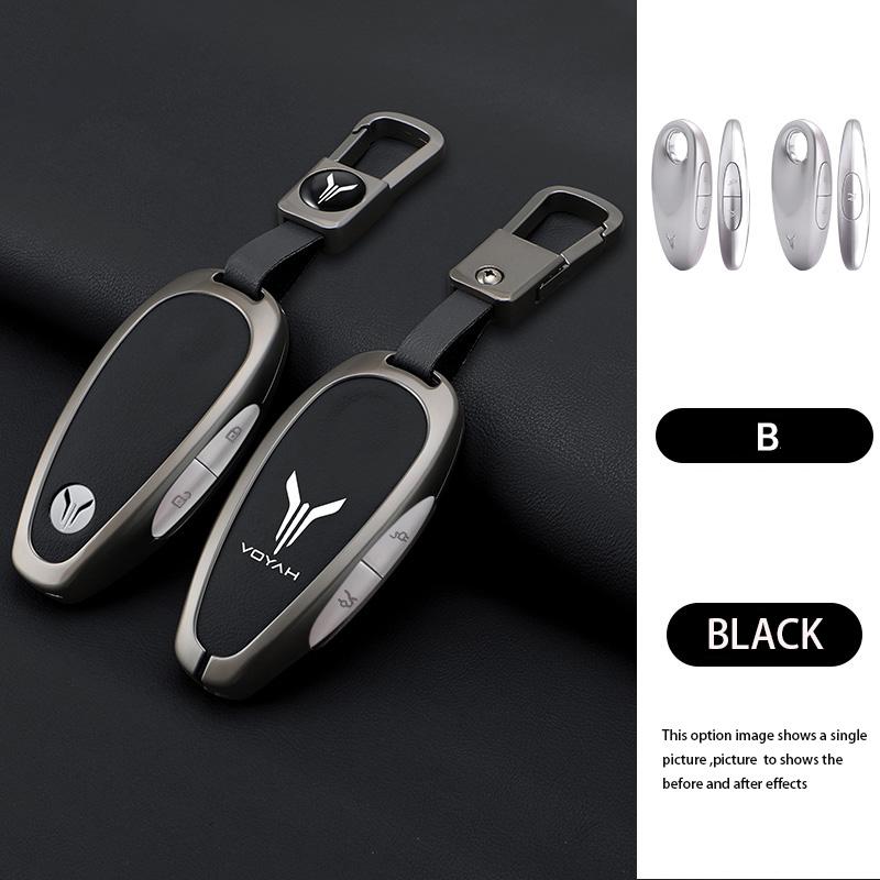 

Zinc Alloy Car Key Case Cover Holder Chain For Voyah Free SUV Smart Fob Key Protective Shell Styling Interior Accessories