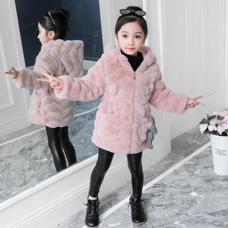 Girls Autumn and Winter Thickened Warm Jacket Korean Solid Color Cozy Top