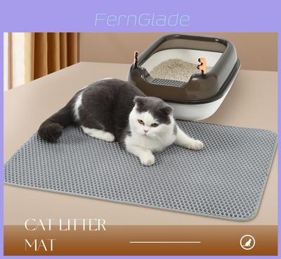 Tapete Premium Dupla Camada para Areia de Gato Macio Eva Lavável Antiderrapante Tapete Grande para Gato