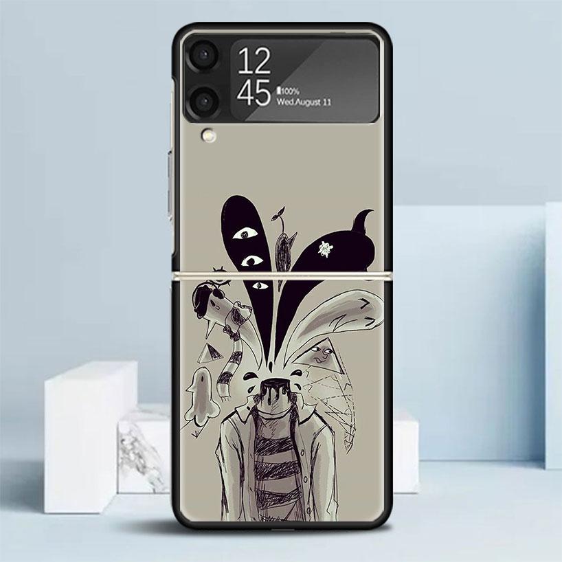 

Oyasumi Punpun Black Cover for Samsung Galaxy Z Flip 7 6 5 4 3 5G Phone Case Flip7 Flip6 Flip5 Flip4 Flip3 Pattern Case Galaxy Z Samsung Z Flip 4