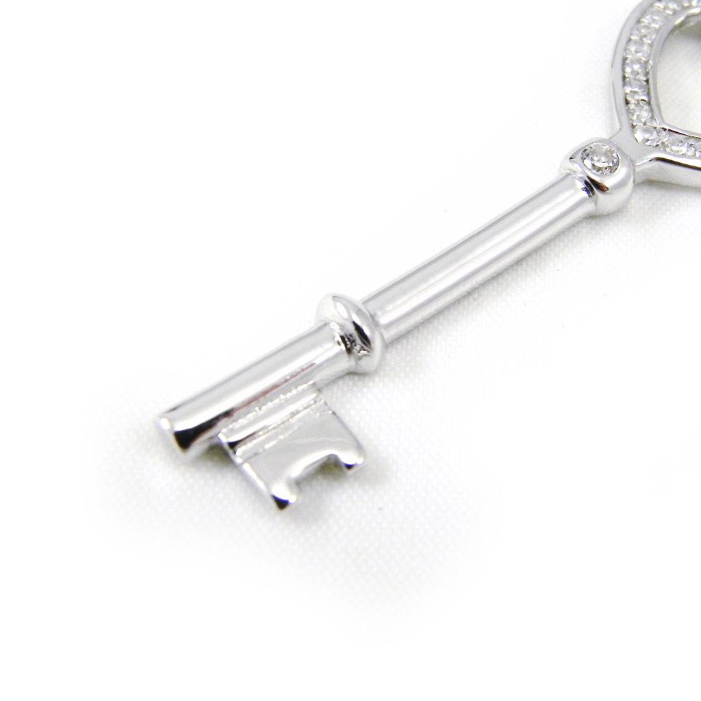 Les Trésors De Lily [G8813] - Silver Pendant 'Clé Déesse' Silver-white (rhodium-plated) - 44x14 Mm