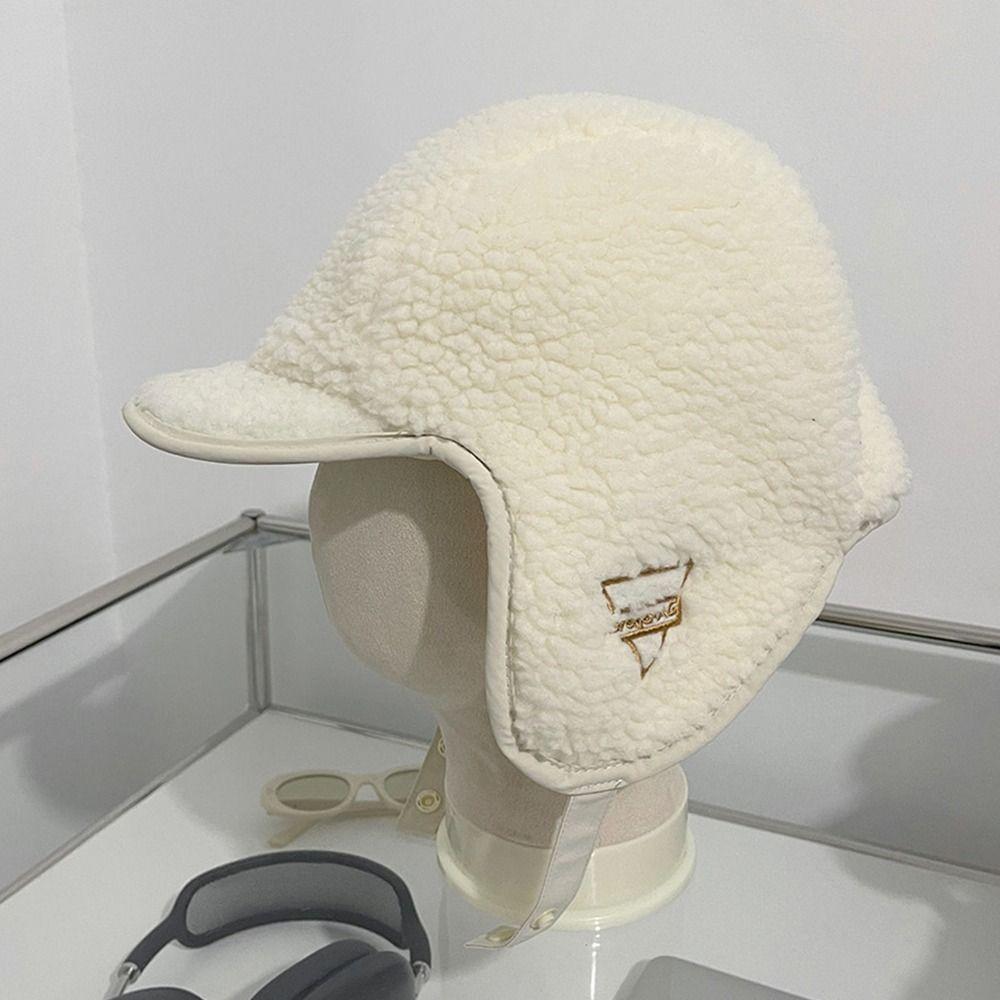 Polar Fleece Women Winter Caps Windproof Girls Ear Protection Cap Plush Pullover Hat  Outdoor