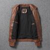 Chinese Size Brown Black Real Cowhide M65 Hunting Leather Jacket Men Genuine Leather Coat Winter Pockets Jackets