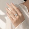 Cubic Zirconia Stone Zircon Square Ring Water Drop Shape Open Ring Design  for Wedding Party