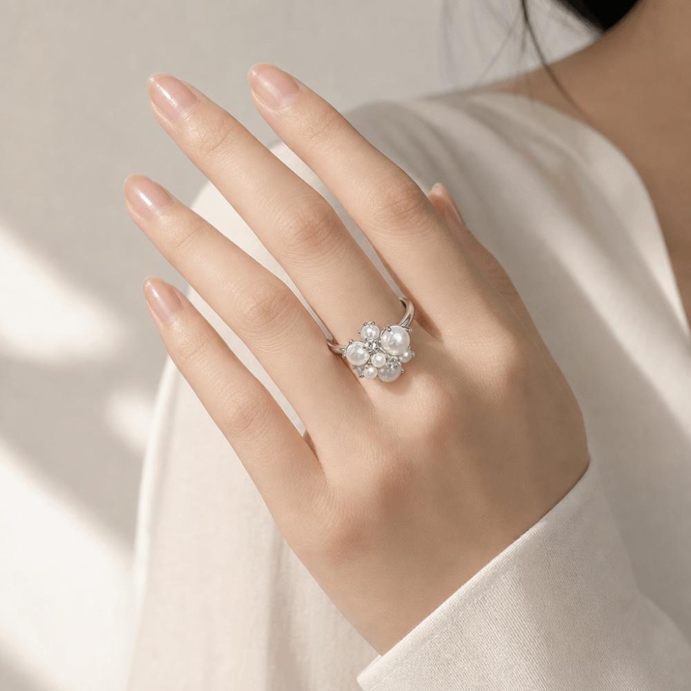 Cubic Zirconia Stone Zircon Square Ring Water Drop Shape Open Ring Design for Wedding Party