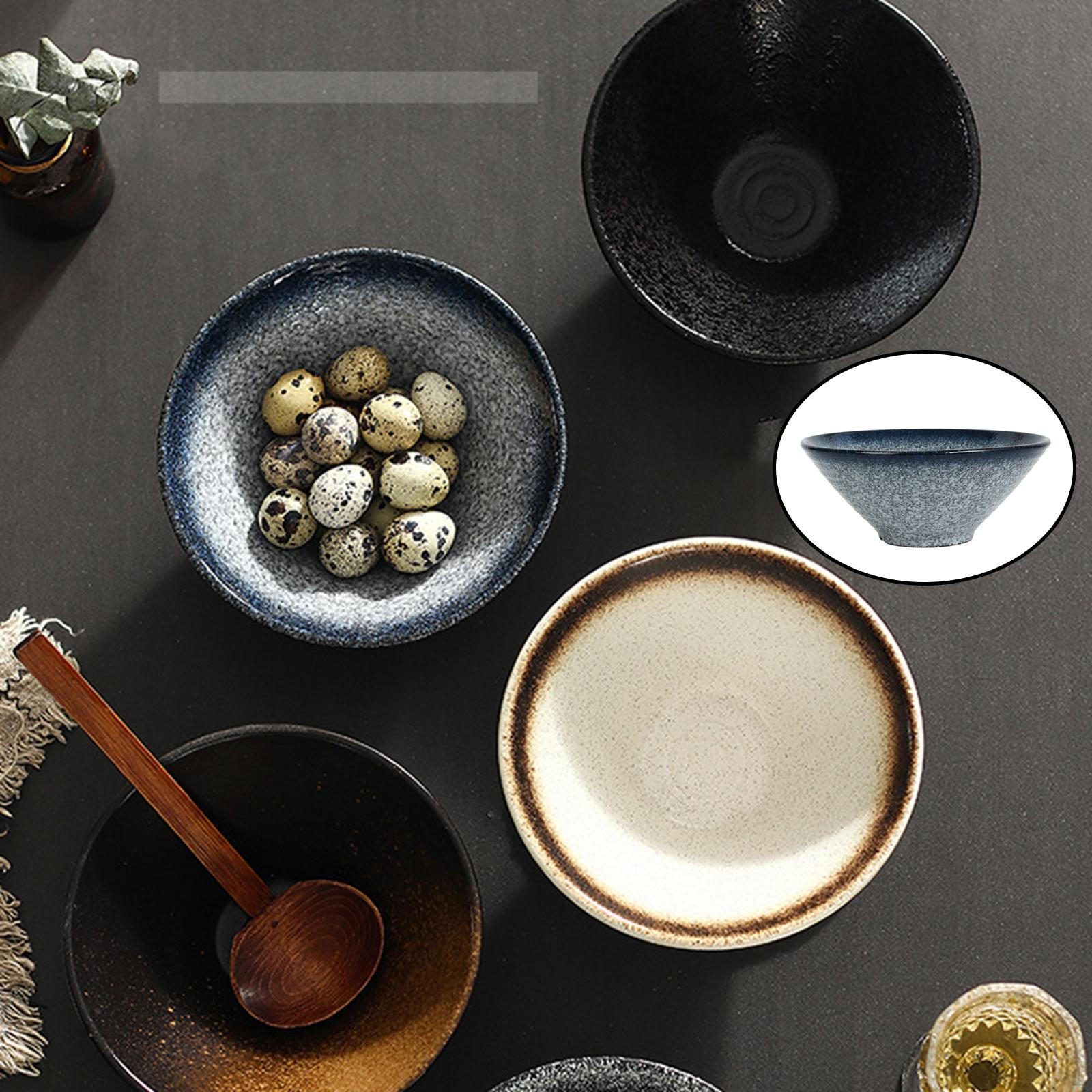 

1 Japanese Ramen Noodle Soup Bowls Deep Retro Pho Porcelain for Cereal Rice Asian Blue White