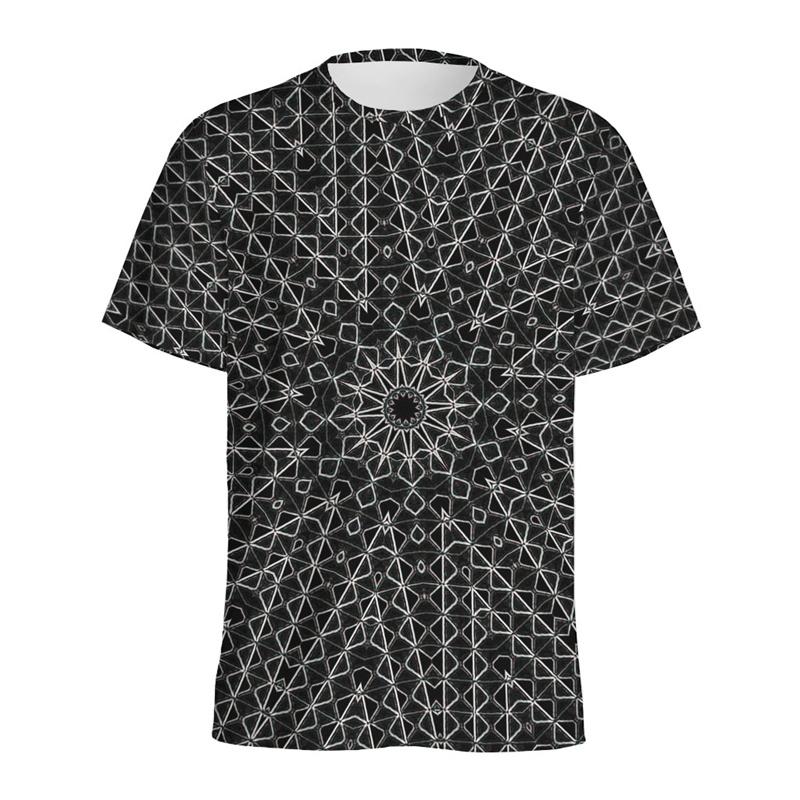 Buntes Kaleidoskop 3D-gedrucktes T-Shirt für Herren Psychedelisches Muster T-Shirt Sommer Lässig Kurze Ärmel Rundhals T-Shirts