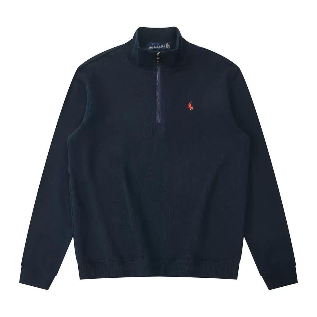 RogueWave Men's Embroidered Zipper Stand Up Collar Head Luxury Fashion Soft Tops