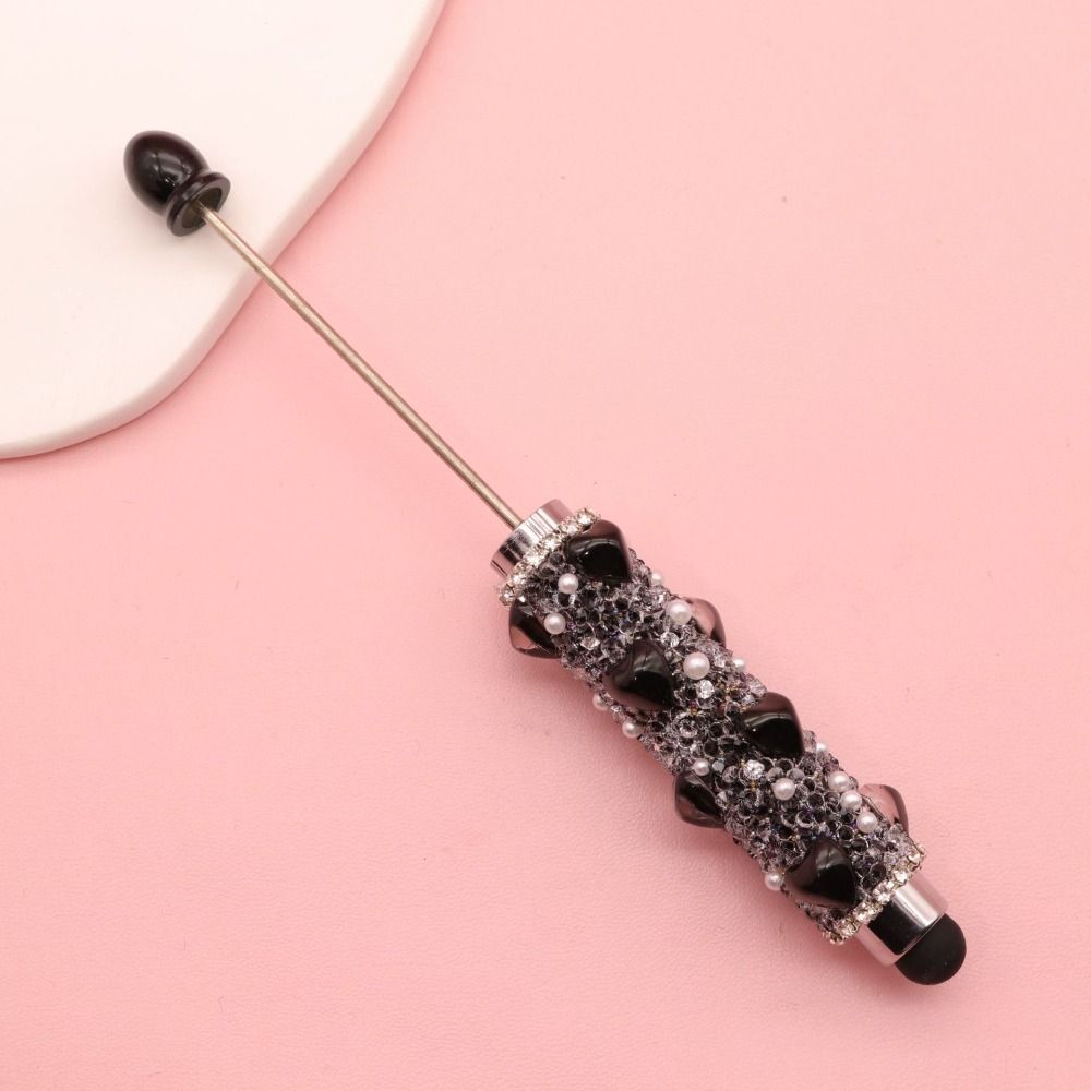 1pc DIY Beadable Beadable Pen Heart Diamond Ballpoint Pen Aesthetic Writing Tool  Students