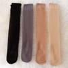 8Pairs Solid Long Tube Socks Streetwear Silky Calf Socks Comfortable Transparent Stockings  Summer