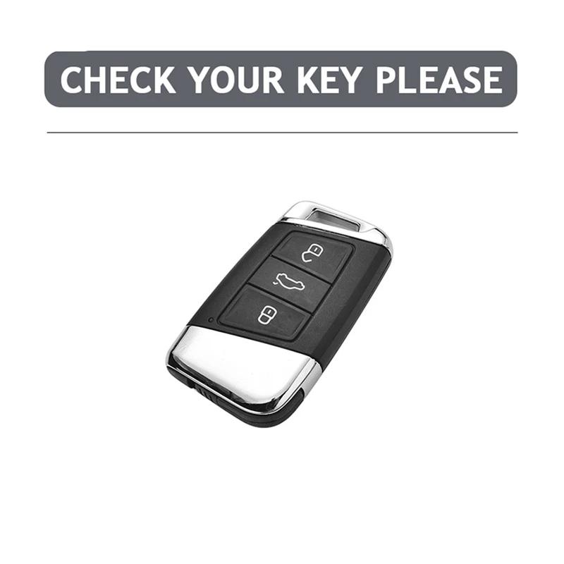 Interior Mouldings New Zinc Alloy  Car Key Case Cover Shell For VW Volkswagen Magotan Passat B8 Skoda Superb Kodiaq A7 Car Key A