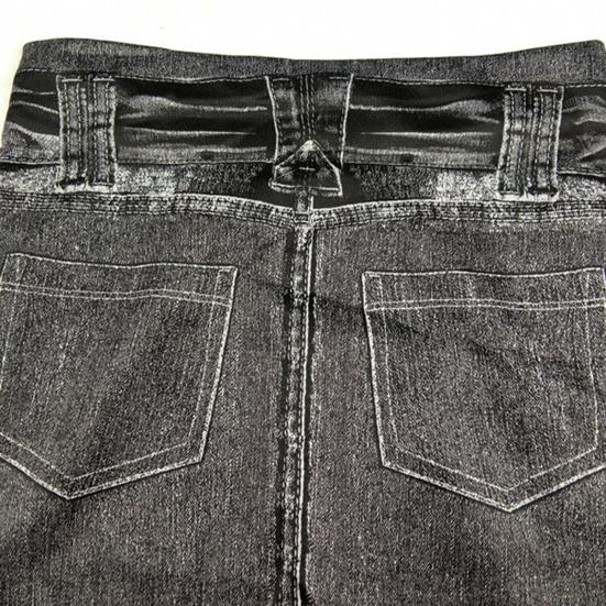 Damen Jeans Hohe Taille Slim Denim Print Stretch Bleistifthose für die Arbeit