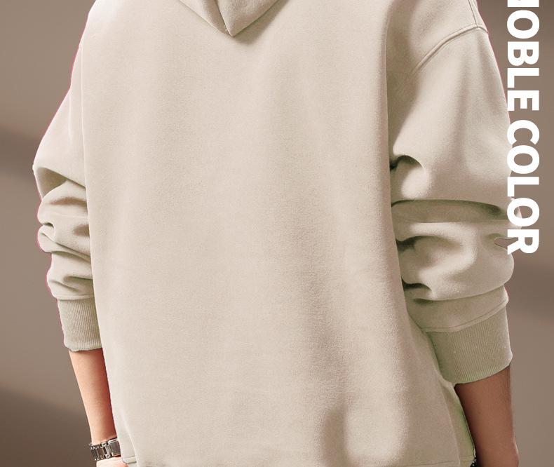 Herren Hoodie mit schwerem Stoff 420g, bestickt mit amerikanischem Buchstaben - Herbst/Winter Neuer Stil, lockere Passform