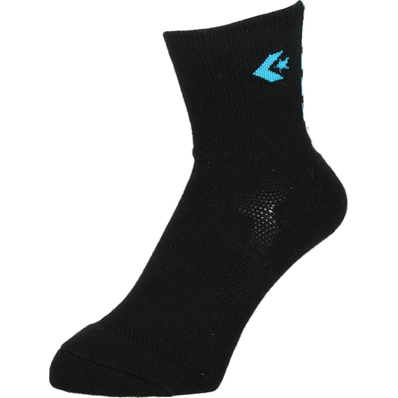 

[Converse] basketball socks cushion socks Antibacterial and deodorizing CB142051 Black x Turquoise 21.0 cm-23.0 cm