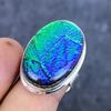 Blue Triplet Opal Gemstone 925 Sterling Silver Jewelry Ring Size 8