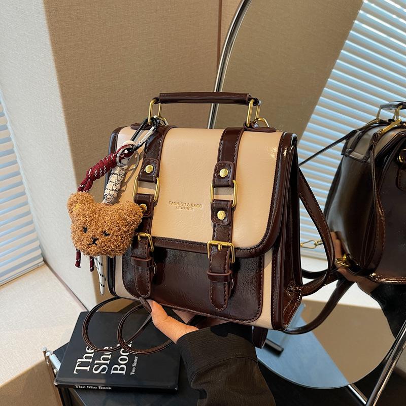 Retro Trendy Handbag Women's 2025 New Double Shoulder Versatile Small Square Bag High-end Shoulder Women's Bag