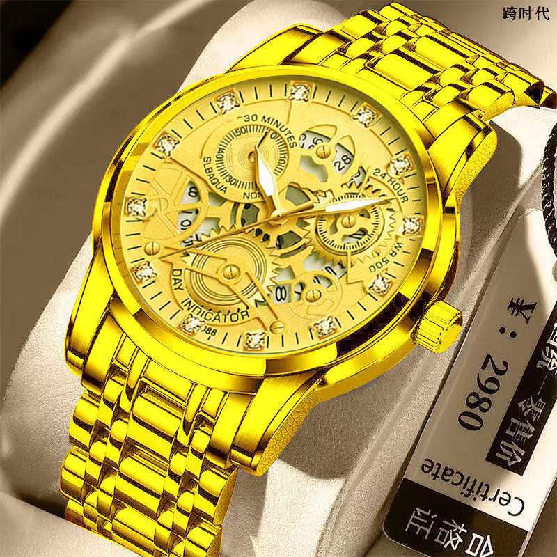 Macchina completamente automatica Marca Orologio da uomo Impermeabile Orologio da uomo Orologio al quarzo Orologio luminoso Orologio da uomo con diamanti vuoti