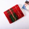 Red Plaid Scarf Women's High-end Sense Autumn and Winter New Versatile Imitation Cashmere Scarf Christmas New Atmosphere