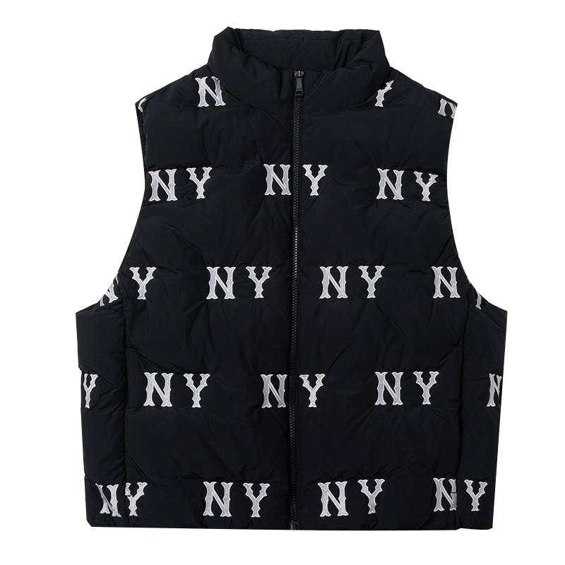 MLB Down Vests Unisex Black Stand Collar Moderate Other 3ADVG0146-50BKS XS