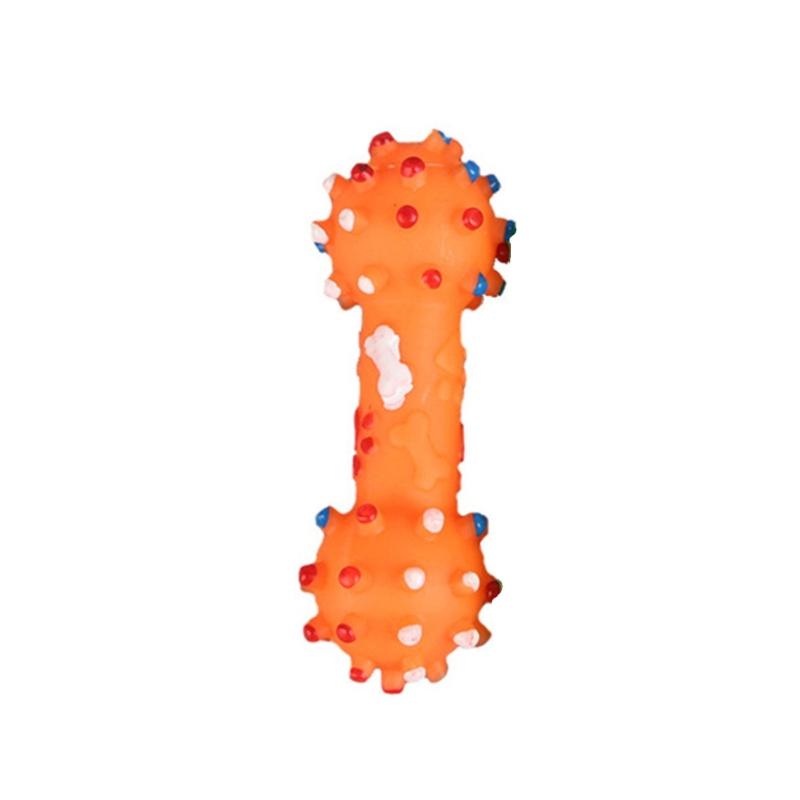 

Noise Making Dumbbell for Dog Chew Toy For Puppies And Kittens Rubber Indoor Outdoor Use Take Along Toy 1