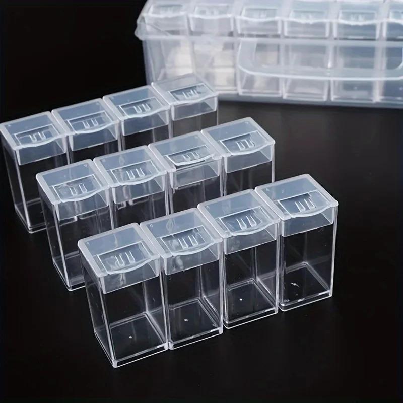 Transparent Storage Box with 32 Compartments, Small Independent Boxes for Storing Rhinestones and Diamond Painting Tools