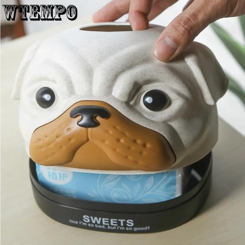 Štěně Krabička na kapesníky Stolní držák na papír Ubroukový organizér Ozdoba psa Domácí dekorace Odolná Úložný box na papírové kapesníky na stůl do obývacího pokoje