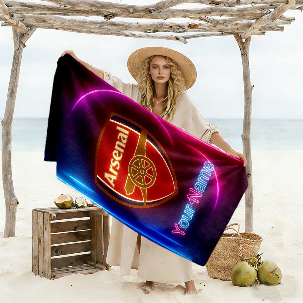 Arsenal F.c. Customize Your Name Beach Towel Super Soft & Absorbent Portable for SwimmingBeachCamping Travel Beach AccessoriesGym