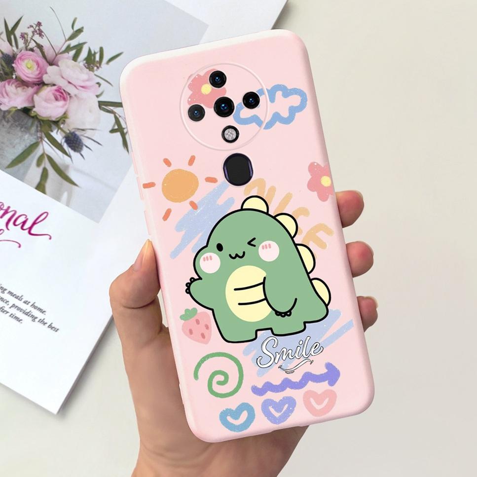 New For Tecno Spark 6 Case Space Astronaut Dinosaur Soft Silicone Black Pink Cover For Tecno Spark6 KE7 Bumper Phone Case Funda