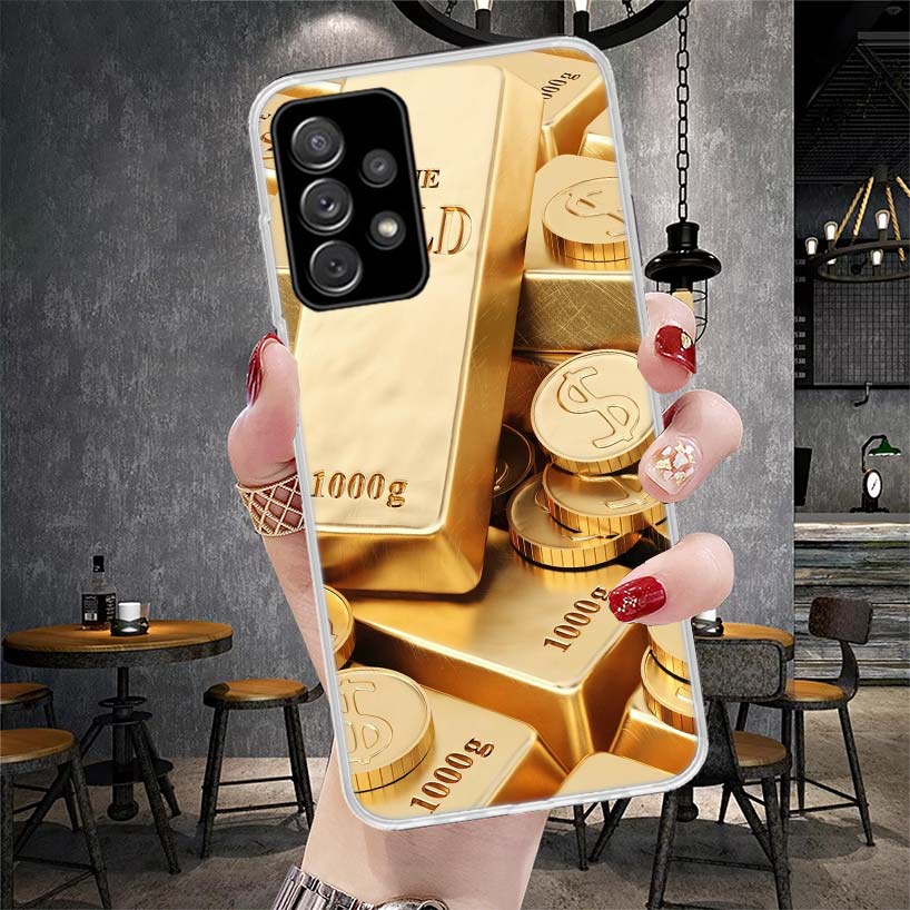 Fine Gold Pattern Printing Soft Phone Case For Samsung Galaxy A13 A14 A15 A16 A17 A53 A54 A55 A56 A57 A33 A34 A35 A36 A37 A23 A2