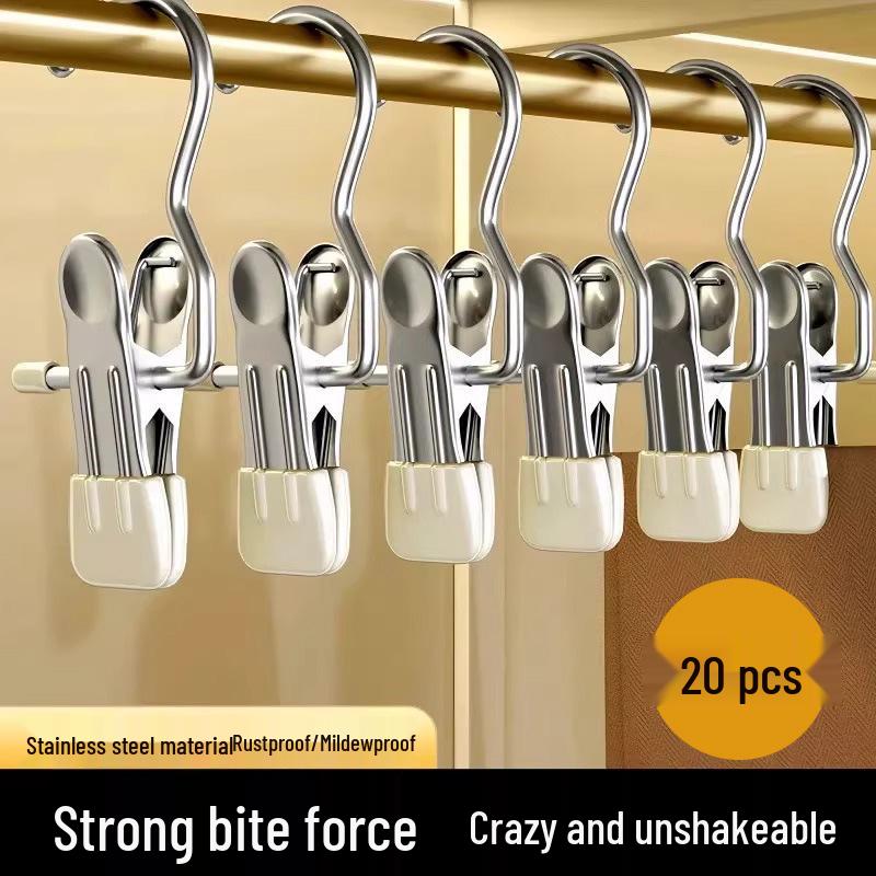 Traceless Stainless Steel Pants & Skirt Clips with Hooks: Multifunctional Storage Solution