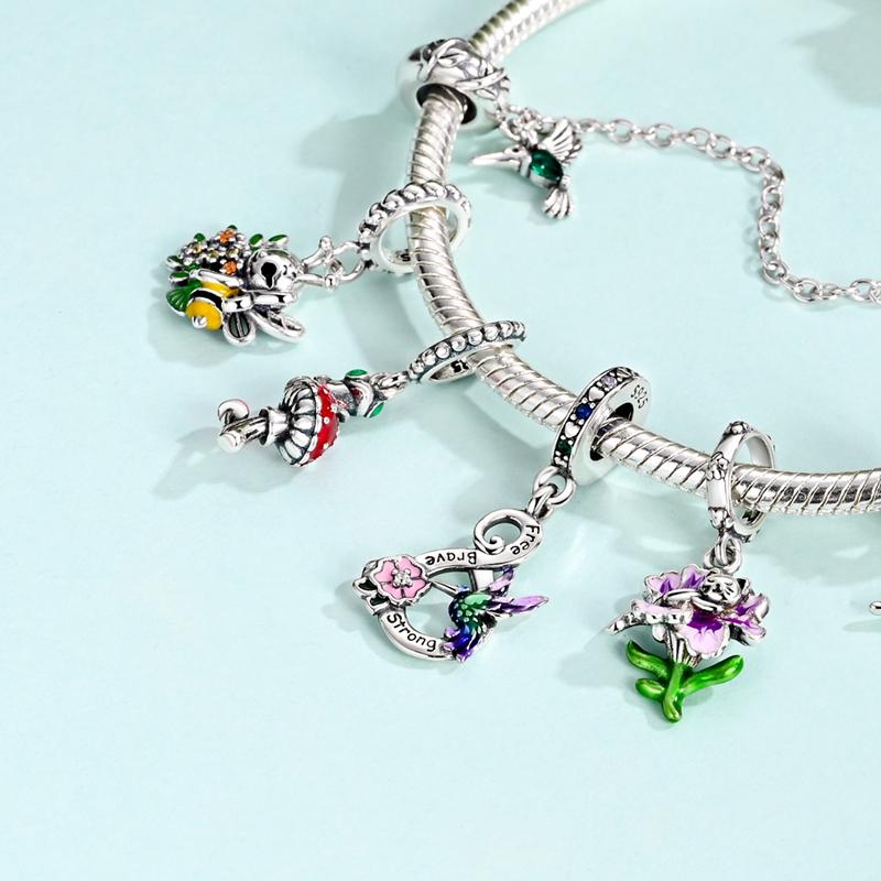 Passen Original Armband Kupfer Biene Blume Pilz Charms Anhänger Für Frauen Schmuckherstellung Geschenk