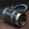 Vintage Viking-Inspired Stainless Steel Mug – Reusable, Multipurpose Drinkware with Nordic Plaid Pattern, Perfect Gift for All S
