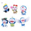 6Pcs/Set Action Figurine Six Styles Colorful Wing Design Anime Doraemon Model Toy for Home