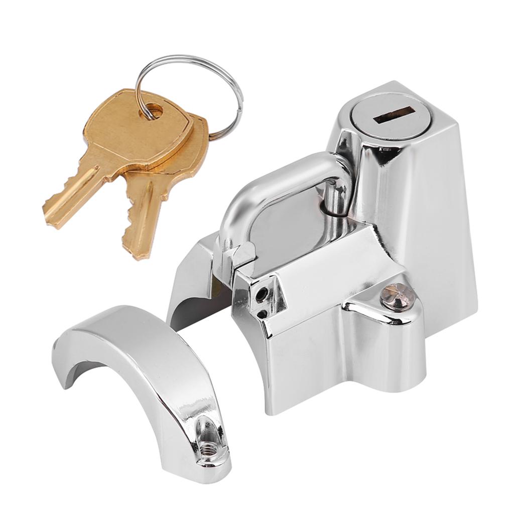 Stainless Steel Motorcycle Helmet Lock with 2 Keys - and Convenient Helmet and Hook for Motorcycles and