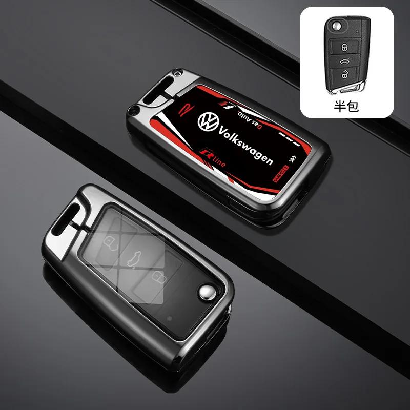 

VW GTI GOLF 2026 Hot For VW VOLKSWAGEN Zinc Alloy Car Flip Remote Key Case Cover Holder Shell For Volkswagen VW Polo Golf 7 mk7