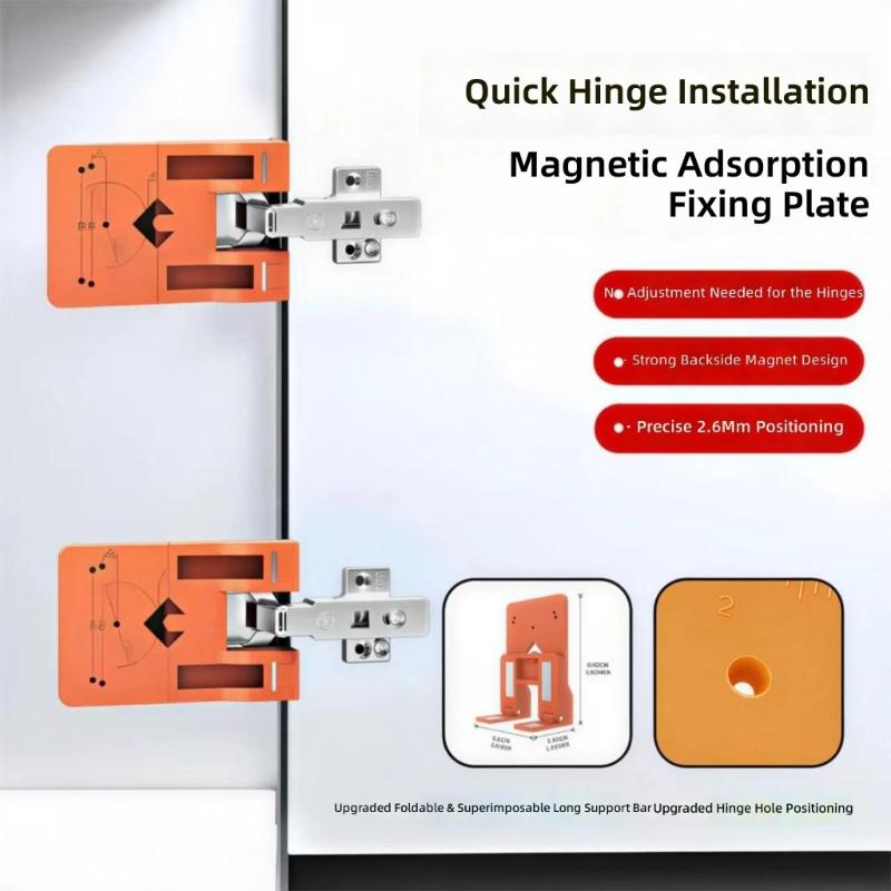 Cabinet Door Hinge Spacer Installation Positioning Tool Magnetic Hinge Jig with Twist Drill Bit For Precise Alignment