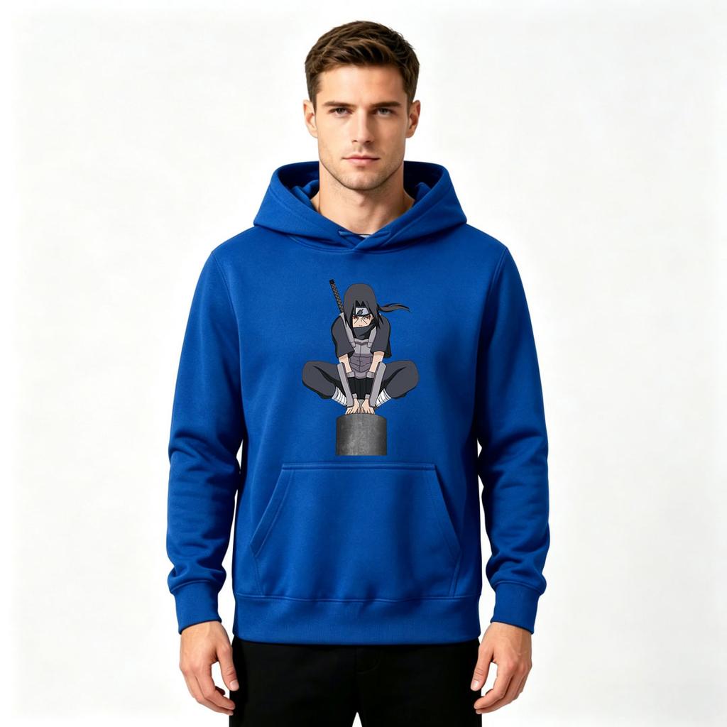 Men's Print Pullover Hoodie Anime Character Printed Casual Long Sleeve Sweatshirt