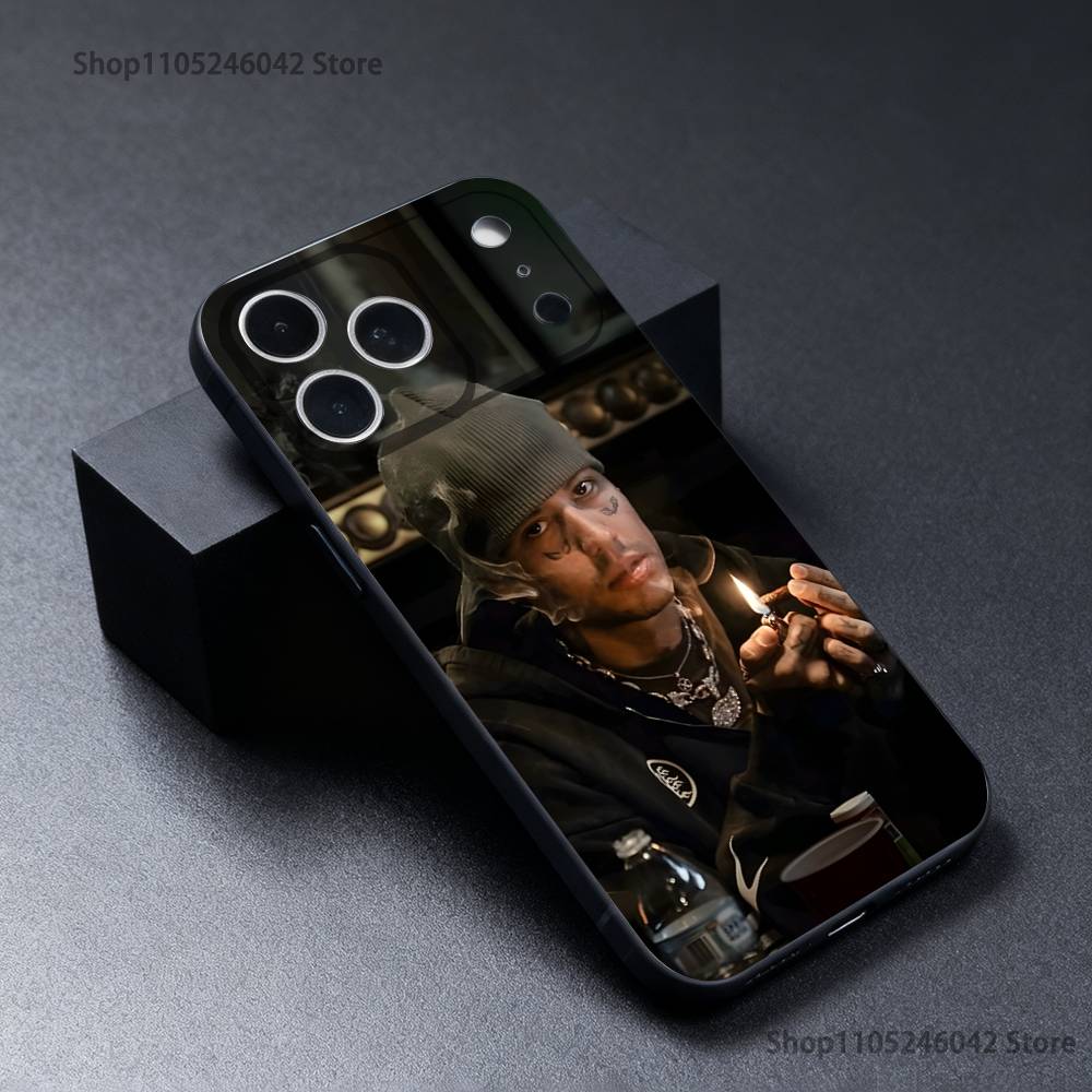 

D-Duki Rapper 5202 Износостойкий Чехол Для Телефона Для iPhone 17,16,15,14,13,12,11,Pro,Max,Plus Черный Мягкий Чехол iPhone12