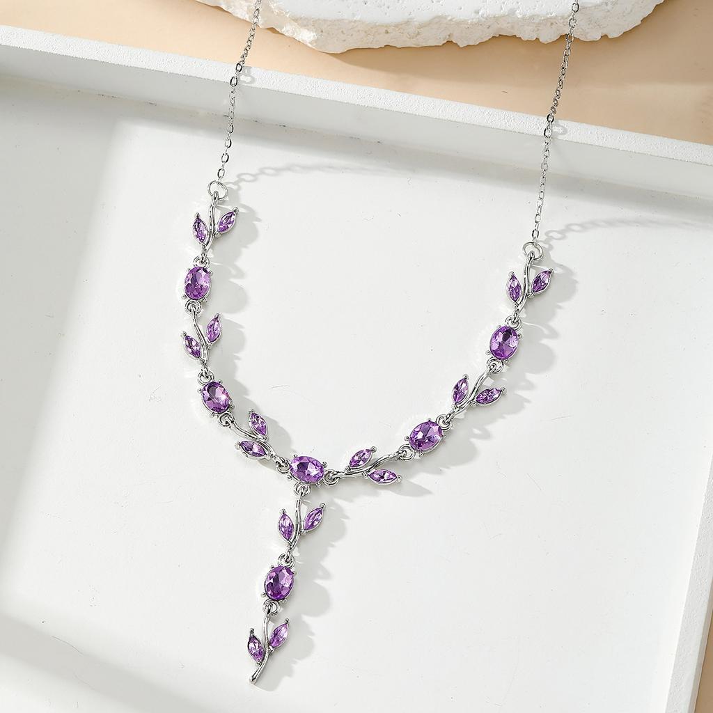 Resoul Gold Plated Crystal Pendant Tulip Necklace Flower Y Bohemian Wedding Necklace Fashion Jewelry