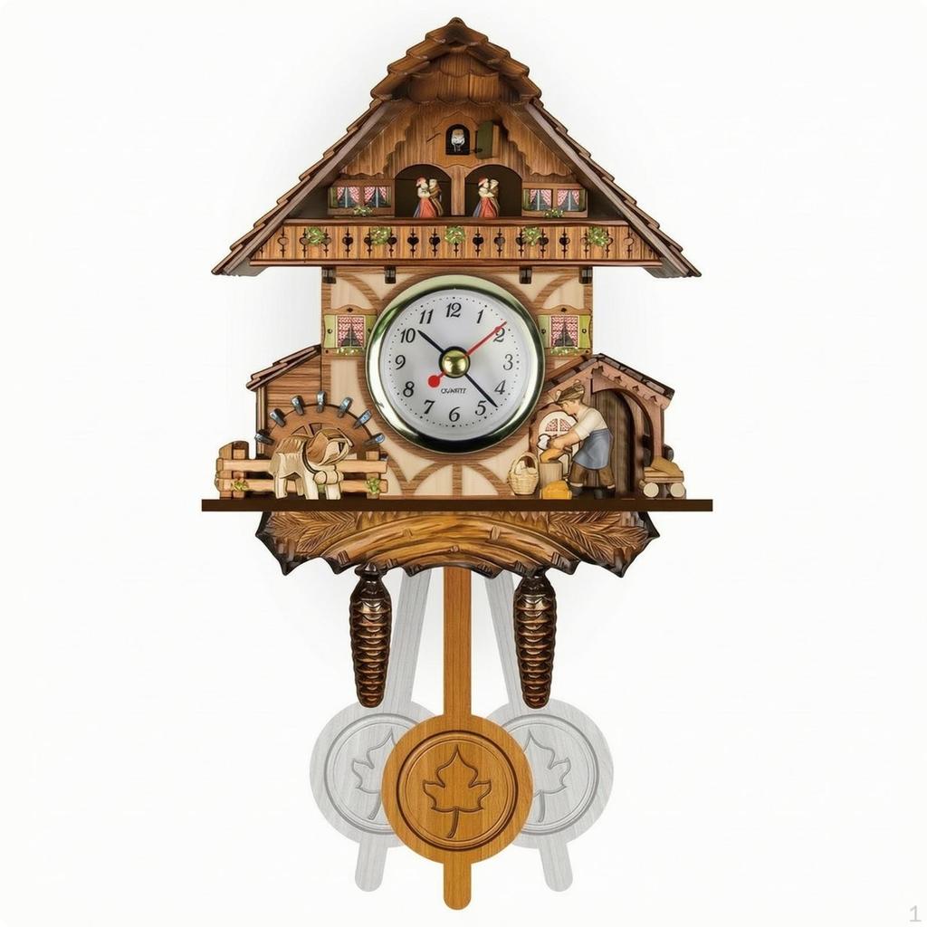Kuckucksuhr mit Pendel Holz Traditionell für Wohnzimmer, Hütte