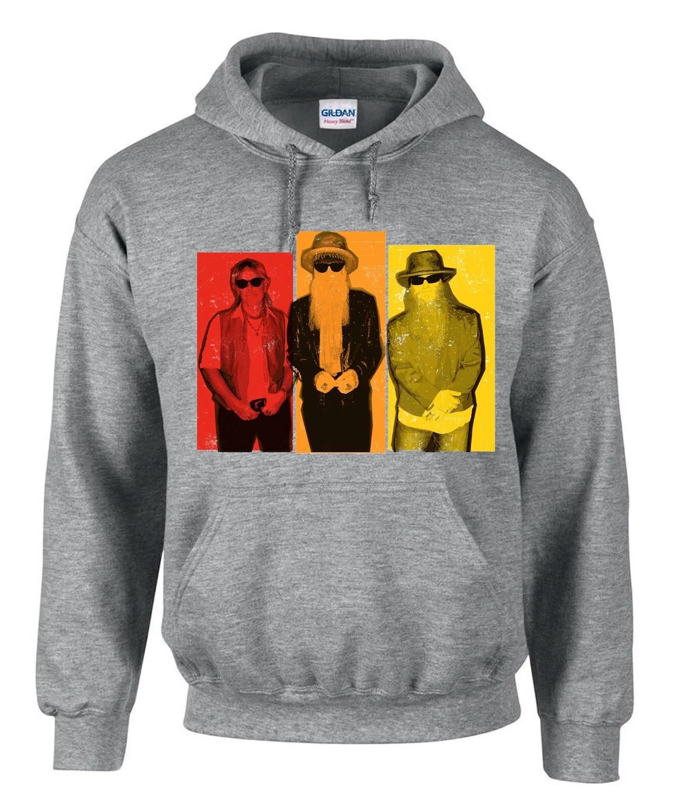 ZZTop ZZ Top Rockband Rock Music Graue Hoodies Kapuzenpullover -3516 -Grau XL