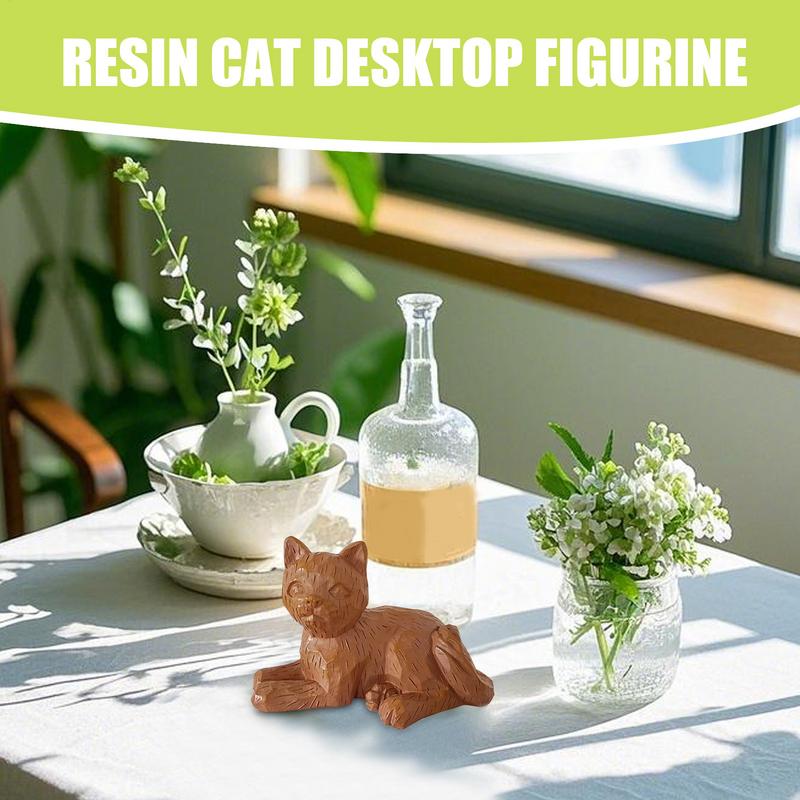 Cute Small Cats Figurine Handmade Carving Resin Cats Home Decoration Figurine Gift Cats Accessories Decoration Crafts Figurines